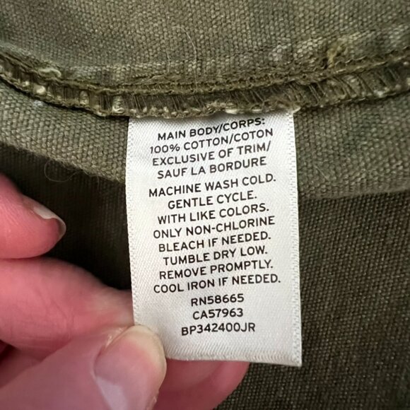 BP Olive Utility Jacket Small Soft Grunge Military Cargo Anthro Style - Picture 9 of 12